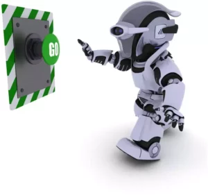 Robot Pushing Go Button