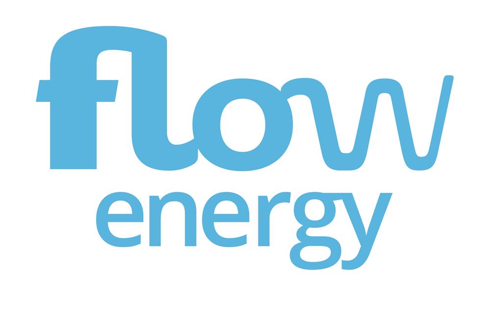 Flow energy logo blue on white