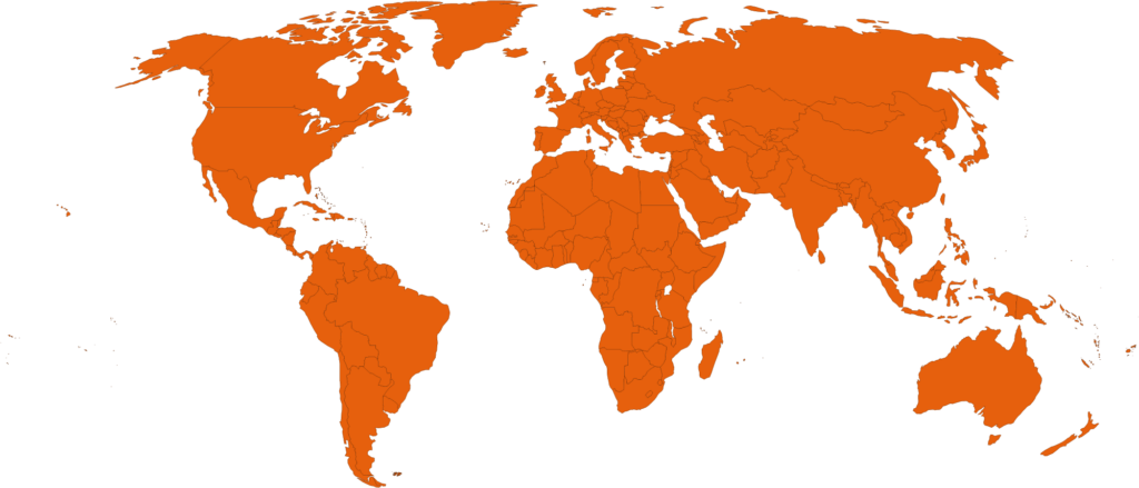 World Map in Orange