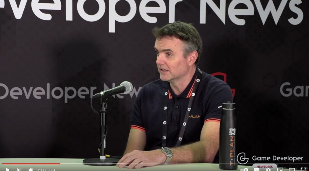 Charlie at GDC conference being inrviewed