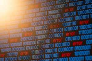 Data driven testing. Code across a computer screen.
