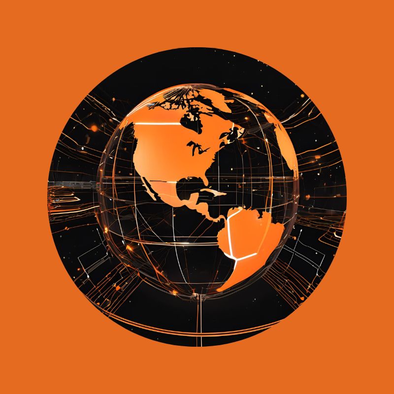 Connected world orange and black
