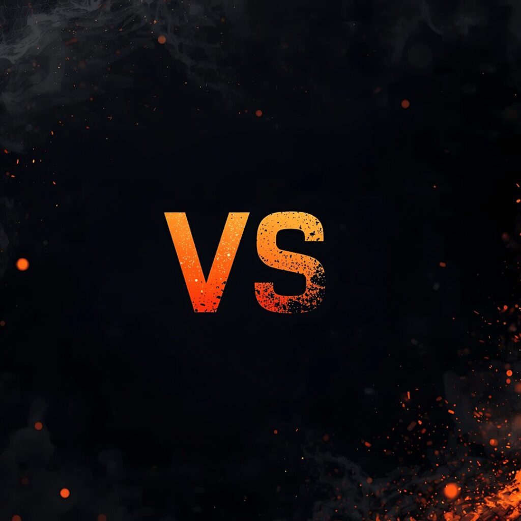 image with the letters VS on them to represent versus.